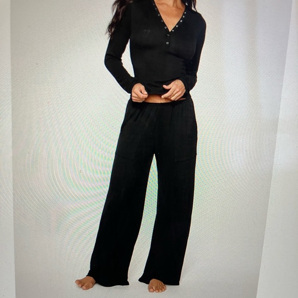 Soft Rib Wide Leg Pant - Picture 1 of 6